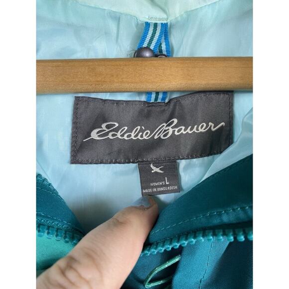 Eddie Bauer Jacket Weatheredge Plus Womens Size Large Full Zip Hooded Green - Picture 6 of 14